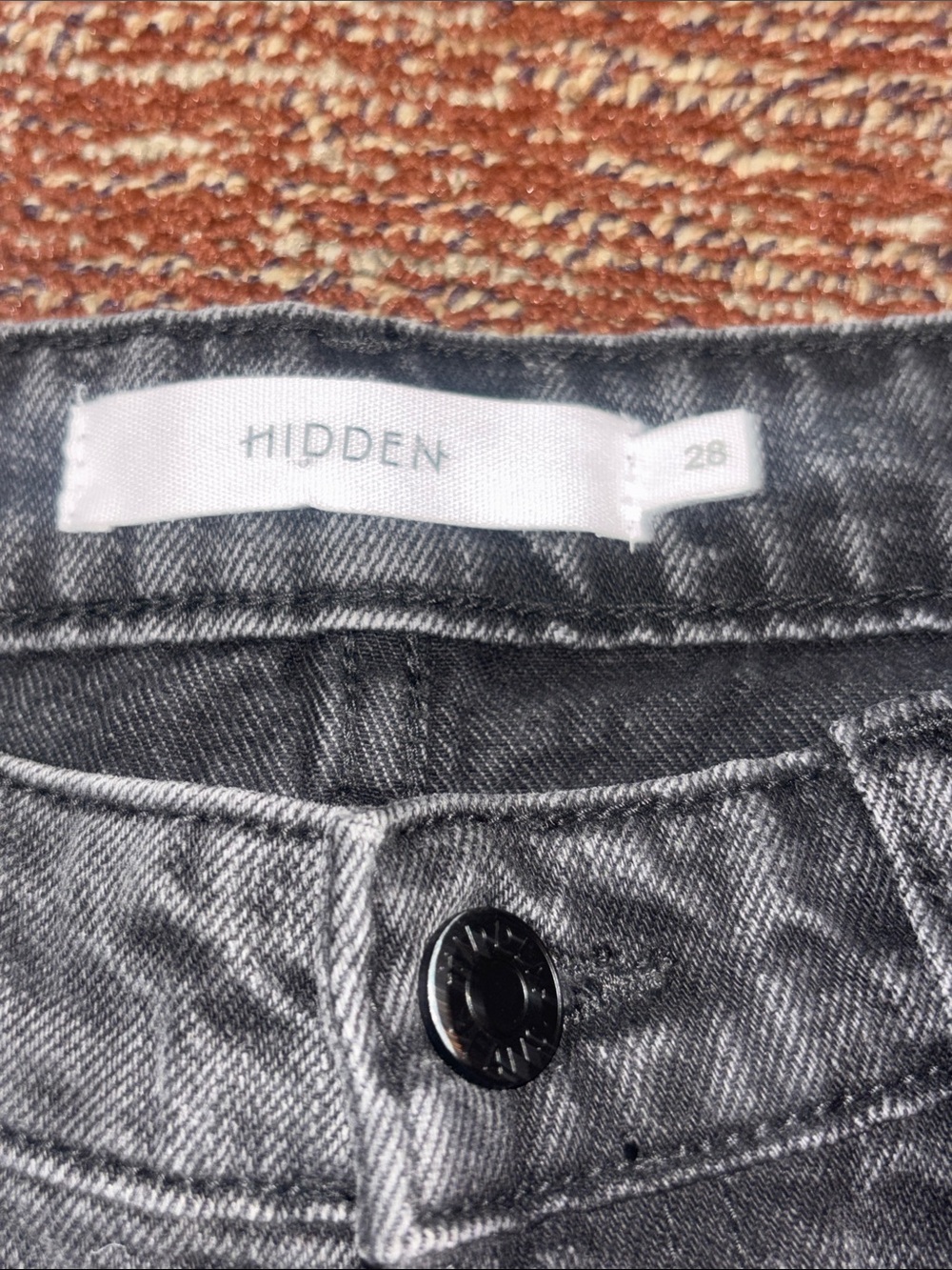 Hidden jeans wide leg crop black distressed denim tapered straight grunge 28 - Picture 8 of 14